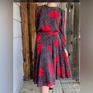 Vintage 1970s/80s Kono New York Floral & Paisley midi dress